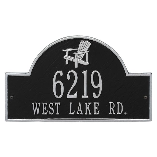 BBB17963498 Black & Silver Personalized Adirondack Arch Plaque