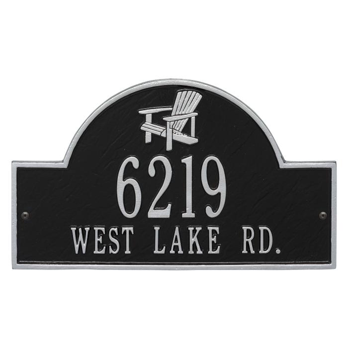 BBB17963498 Black & Silver Personalized Adirondack Arch Plaque