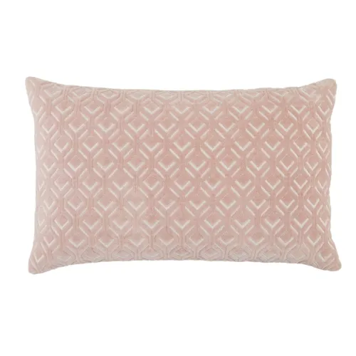 BBB19348149 Juniper Home Lorient Trellis Lumbar Pillow - Blush/Silver - Polyester
