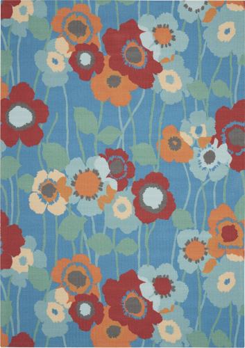 BBB20417891 Waverly Sun N' Shade SND27 Area Rug 4'3inch x 6'3inch / Bluebell