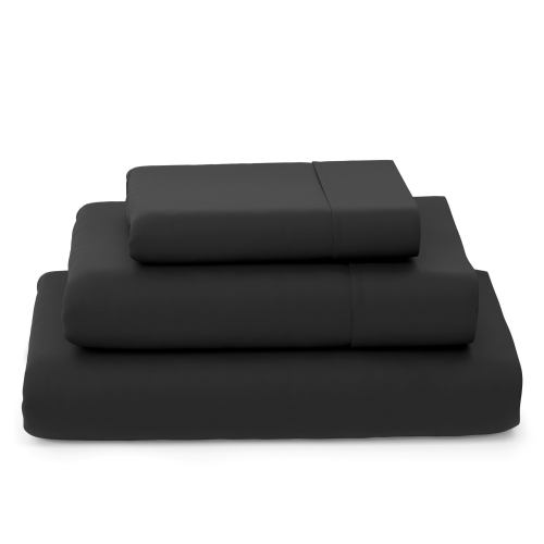 BBB18041590 Cosy House Collection Luxury Bamboo 3 Piece Sheet Set - Twin - Black