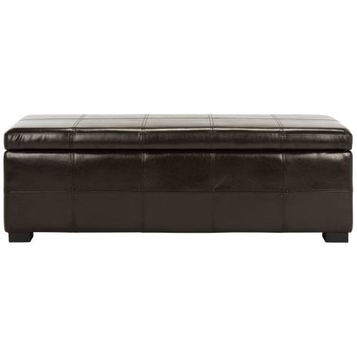 BBB23269893 Safavieh Hudson Leather Madison Large Storage Ottoman, Brown