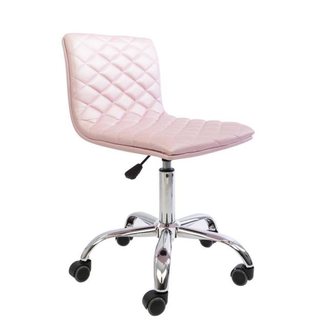 BBB23982660 Eliza Diamond Quilted Vanity Chair, Rose Gold