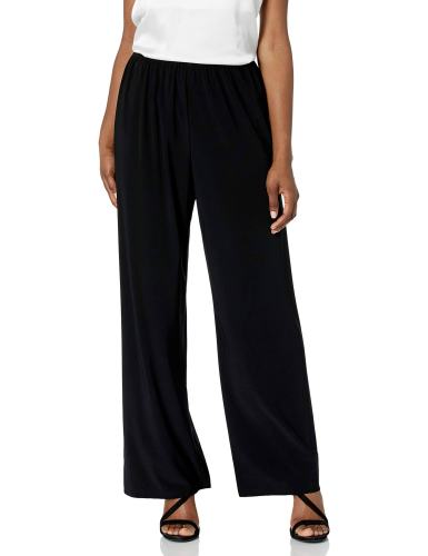 BBB27907839 Alex Evenings Womens Jersey Dressy Wide Leg Pants Black XL