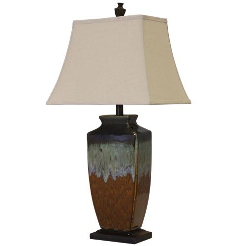 BBB18069358 Stylecraft Varna Ceramic Table Lamp - Brown