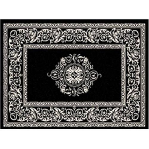 BBB23617554 GAD Rize Beautiful Contemporary Indoor Outdoor Area Rug with Classic Medallion Black - 5'3inch x 7'7inch
