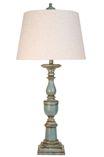 BBB15583788 Avignon Blue Candlestick Table Lamp