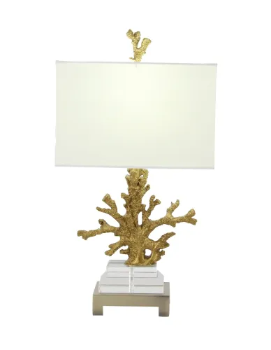 BBB21459181 Benzara Polystone Coral Table Lamp