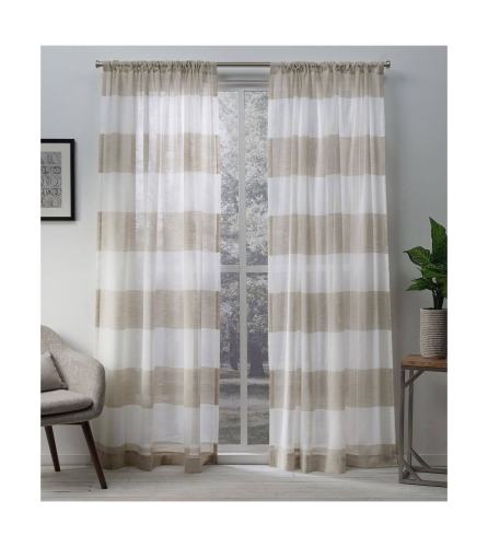 BBB21676102 Exclusive Home Darma Rod Pocket Curtain Panel Pair, Linen