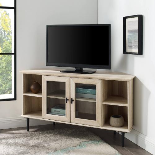 BBB24372182 Carbon Loft 48-Inch Glass Door Corner TV Console - White Oak