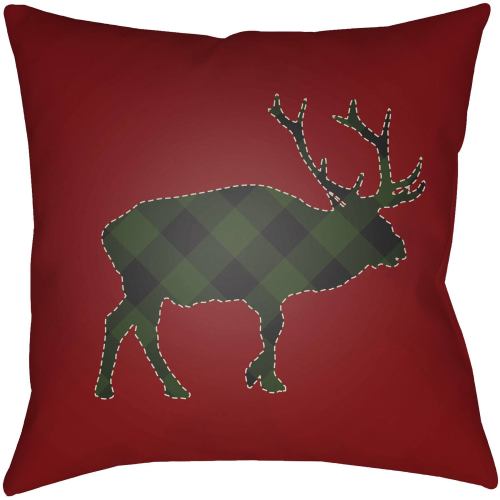 BBB17487976 Surya PLAID025-1818 Buffalo 18 x 18 x 4 in. Throw Pillow Red - Medium
