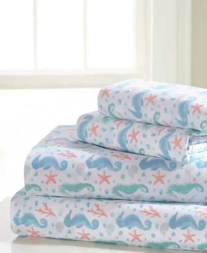 BBB20257876 Seahorse Queen Sheet Set