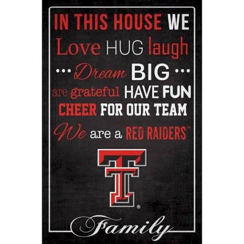 BBB20512255 Texas Tech Red Raiders 17inch x 26inch in This House Sign