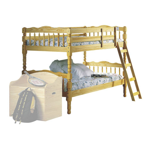 BBB23291581 81inch x 43inch x 60inch Twin Over Twin Natural Pine Wood Bunk Bed