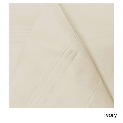 BBB22883538 Superior Egyptian Cotton 650 Thread Count Deep Pocket Solid Sheet Set, King- Ivory