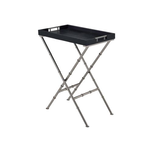 BBB19398324 Acme Lajos Tray Table Black & Brushed Nickel