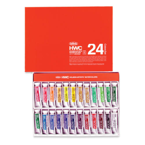 BBB25694941 Holbein Artists' Watercolors - Assorted Colors, Set of 24, 15 mL, Tubes