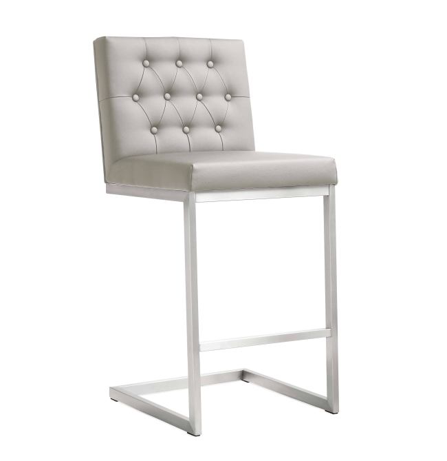 BBB21110630 TOV Furniture Helsinki Light Grey Steel Counter Stool (Set of 2)