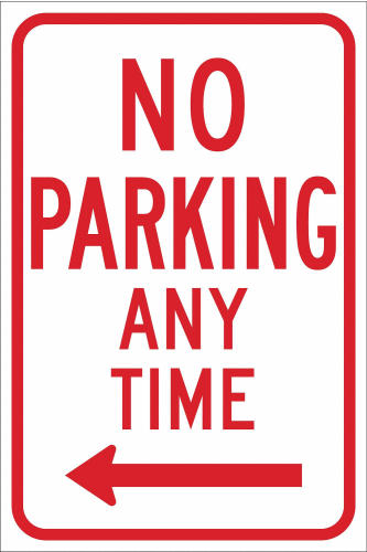BBB24184942 Brady 113304 No Parking Sign,18inch h,12inch w,aluminum