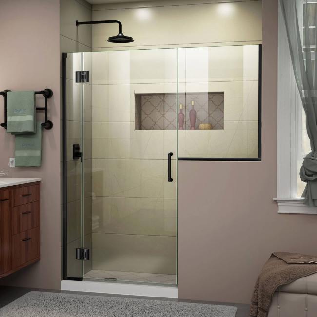 BBB20072002 DreamLine D1293636-09 Unidoor-X 71-71 1/2 in. W x 72 in. H Frameless Hinged Shower Door Satin Black