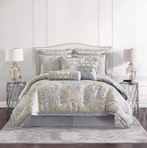 BBB22013021 Croscill Loretta Linen 4-Piece Comforter Set, Queen