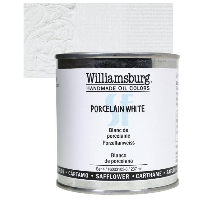 BBB27779927 Williamsburg Handmade Safflower Oil Color - Porcelain White, 8 oz Can