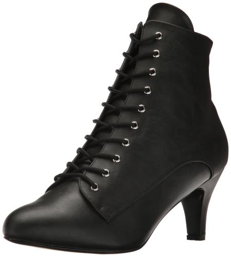 BBB26254686 DIVINE-1020, 3inch Heel Ankle Boot Black Faux Leather / Size 15