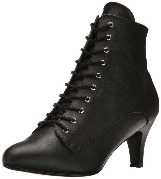 BBB26254686 DIVINE-1020, 3inch Heel Ankle Boot Black Faux Leather / Size 15