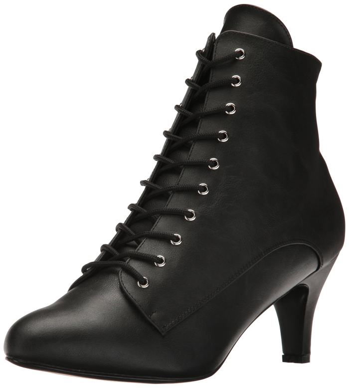 BBB26254686 DIVINE-1020, 3inch Heel Ankle Boot Black Faux Leather / Size 15