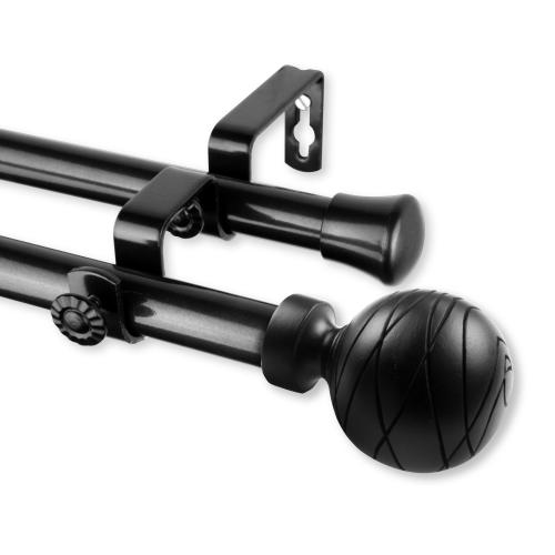 BBB19112875 Rod Desyne Arman 13/16inch Double Curtain Rod Extends - Satin Nickel