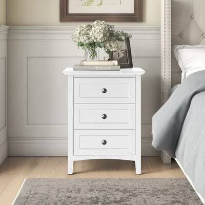 BBB23932958 Mowgli 3 Drawer Nightstand Mistana Color: White