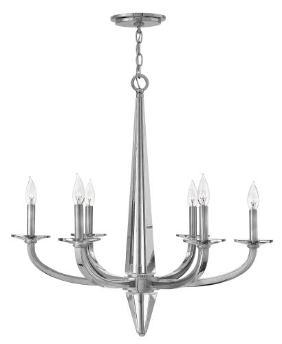 BBB24436983 Hinkley Lighting 4756PN Ascher Polished Nickel 6 Light Chandelier