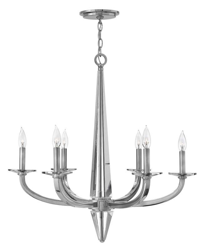 BBB24436983 Hinkley Lighting 4756PN Ascher Polished Nickel 6 Light Chandelier
