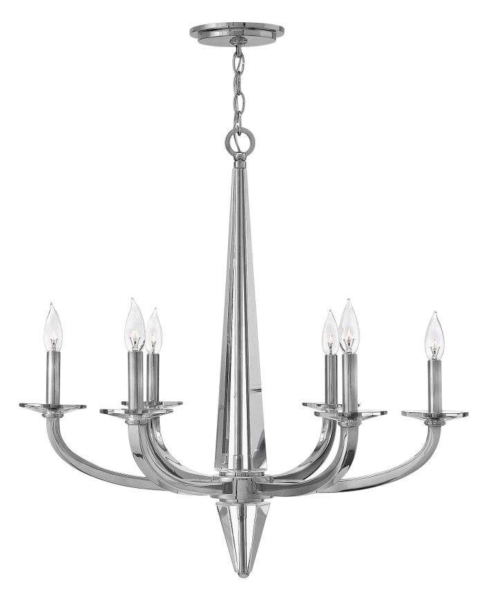 BBB24436983 Hinkley Lighting 4756PN Ascher Polished Nickel 6 Light Chandelier