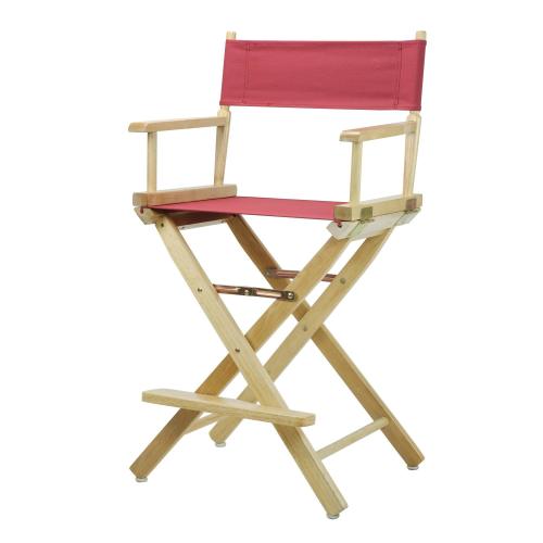 BBB23983309 Casual Home 24inch Director's Chair Natural Frame, Burgundy Canvas