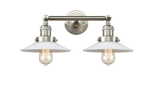 BBB19155803 Innovations Lighting-208-SN-G1-Halophane - 18 inch 2 Light Bath Vanity