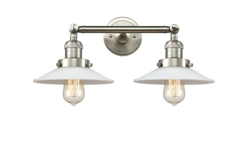 BBB19155803 Innovations Lighting-208-SN-G1-Halophane - 18 inch 2 Light Bath Vanity