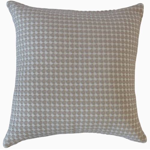 BBB15642399 The Pillow Collection Efrem Polka Dot Decorative Throw Pillow - Taupe - Euro Square - Square