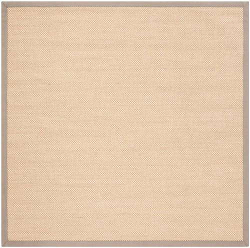 BBB19469504 Safavieh NF141G Natural Fiber Maize / Grey Area Rug - 6' x 6' Square