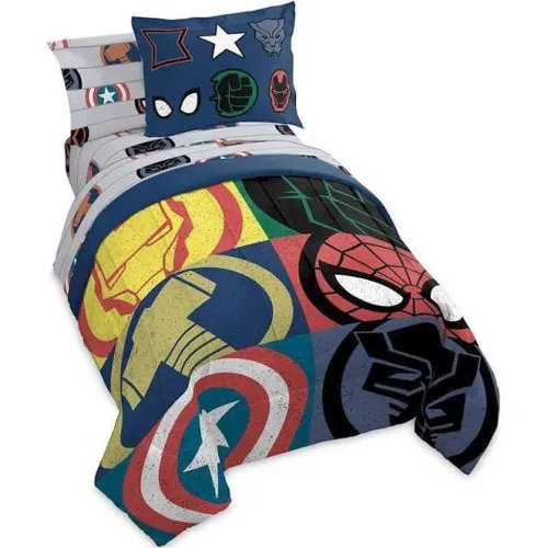 BBB27648849 Jay Franco Marvel Avengers Emblems 7 Piece Queen Bed Set