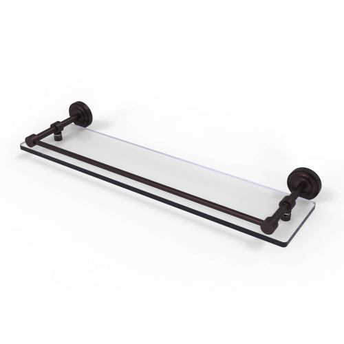 BBB24640130 Allied Brass Dottingham 22inch Glass Shelf with Gallery Rail Antique Bronze