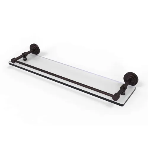 BBB24640130 Allied Brass Dottingham 22inch Glass Shelf with Gallery Rail Antique Bronze