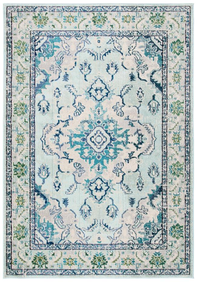 BBB15617640 Safavieh Monaco Lillie Boho Medallion Distressed Rug - Light Blue/Ivory - 8' x 10'