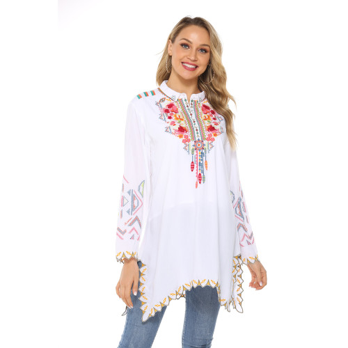 Women's Long Sleeve Blouse Embroidery Bohemia Style