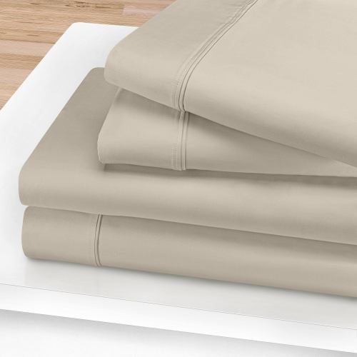 BBB20551093 Egyptian Cotton Solid Deep Pocket Sheet Set Platinum / Full