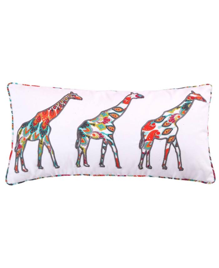 BBB24111286 Levtex Home Mirage Appliqued Giraffes Pillow - Multi