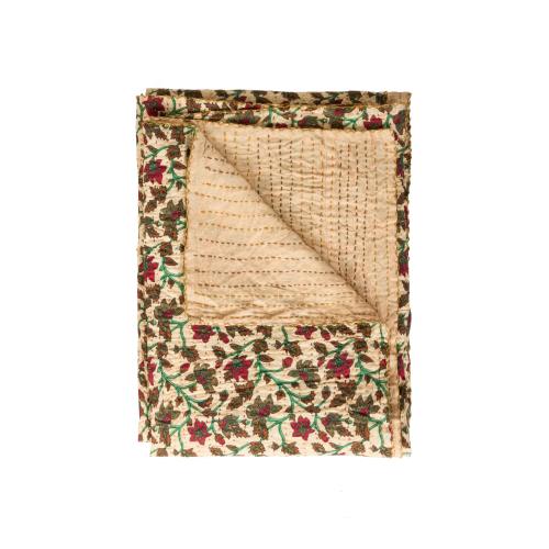 BBB25028995 Taj Hotel Kantha Cotton Throw 50inch x 70inch - Multi