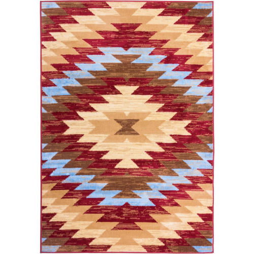 BBB23874897 Well Woven 84807 Miami Alamo Southwestern Red Area Rug