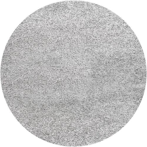 BBB23998976 nuLOOM Marleen Plush Shag Silver 8 ft. Round Rug