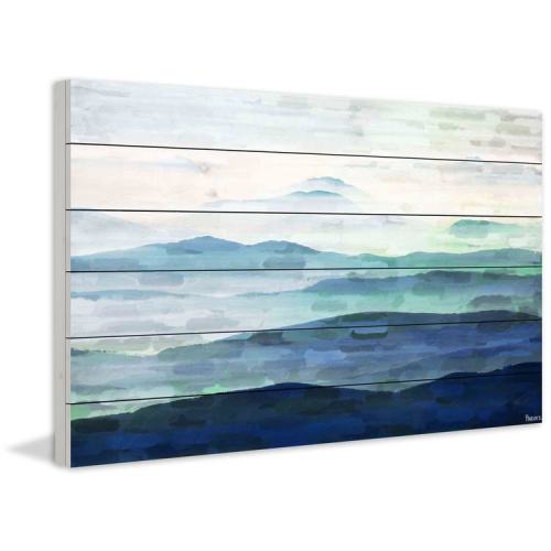 BBB24485830 Parvez Taj Mountain Tops White Wood Wall Art, 16 inch x 24 inch